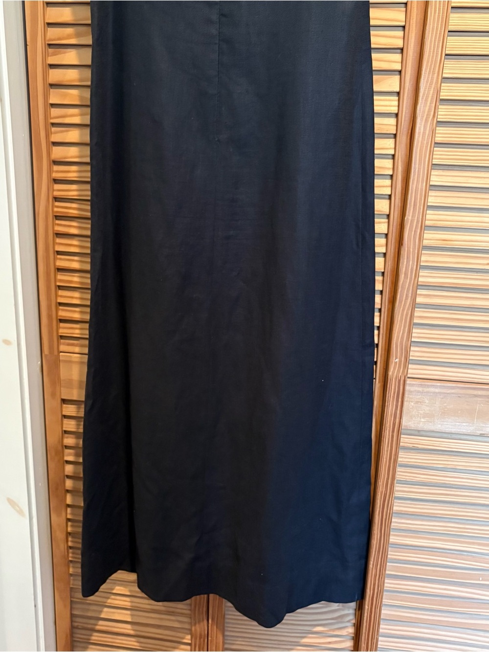 J. Crew Linen Black Maxi A-Line Dress Beach Resort Summer Flowy Classic Elegant - Picture 6 of 12